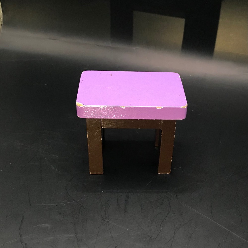 KidKraft Wooden Dollhouse Replacement‎ Piece Purple Brown Miniature Table Stool